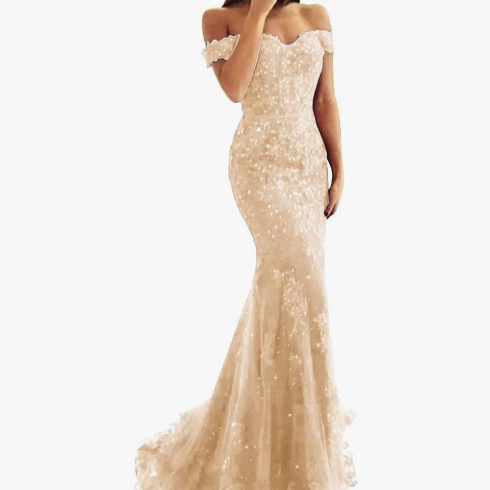 Elegant Off-Shoulder Cream Dress
